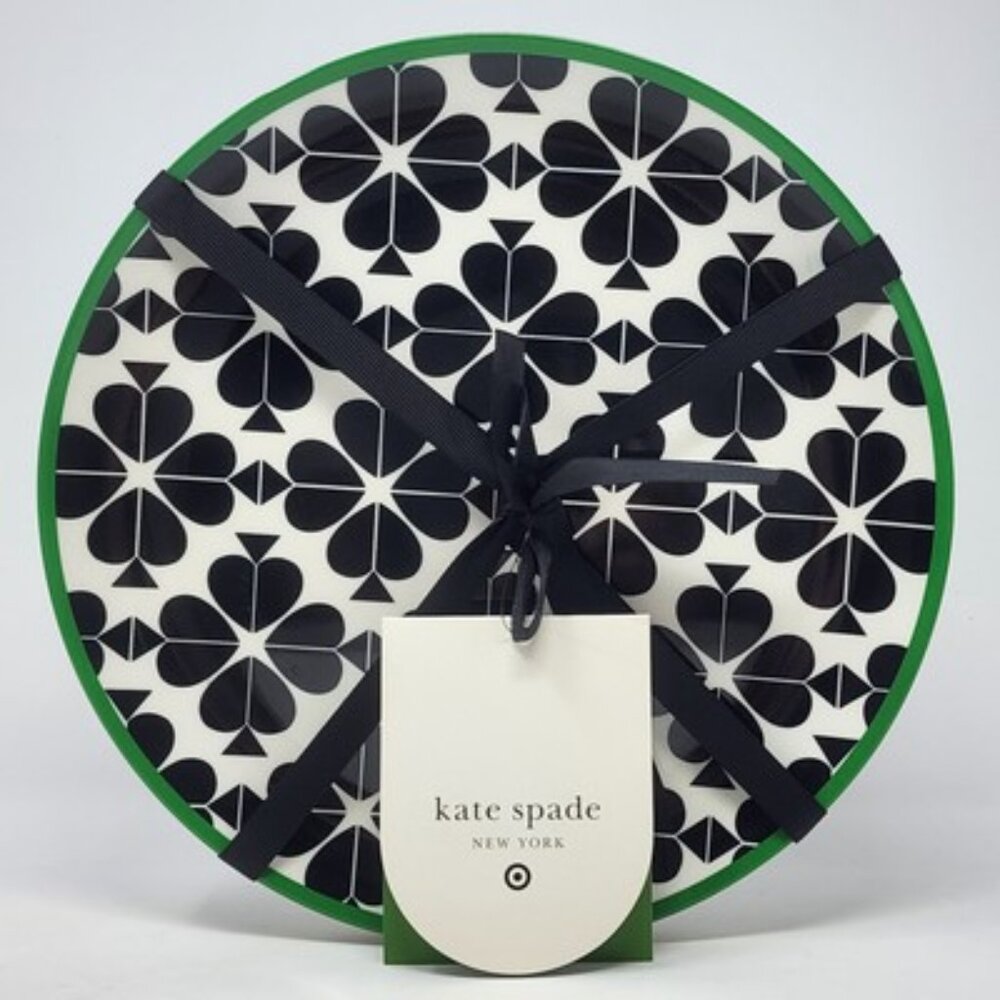 kate spade new york x Target 4pc Melamine Plate Set (Black/Cream/Green)